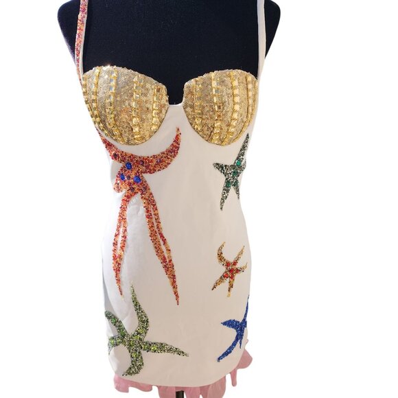 Luxury Cocktail Party Beaded Wedding Evening Crystals Runway Designer Prom Dress - Picture 8 of 16